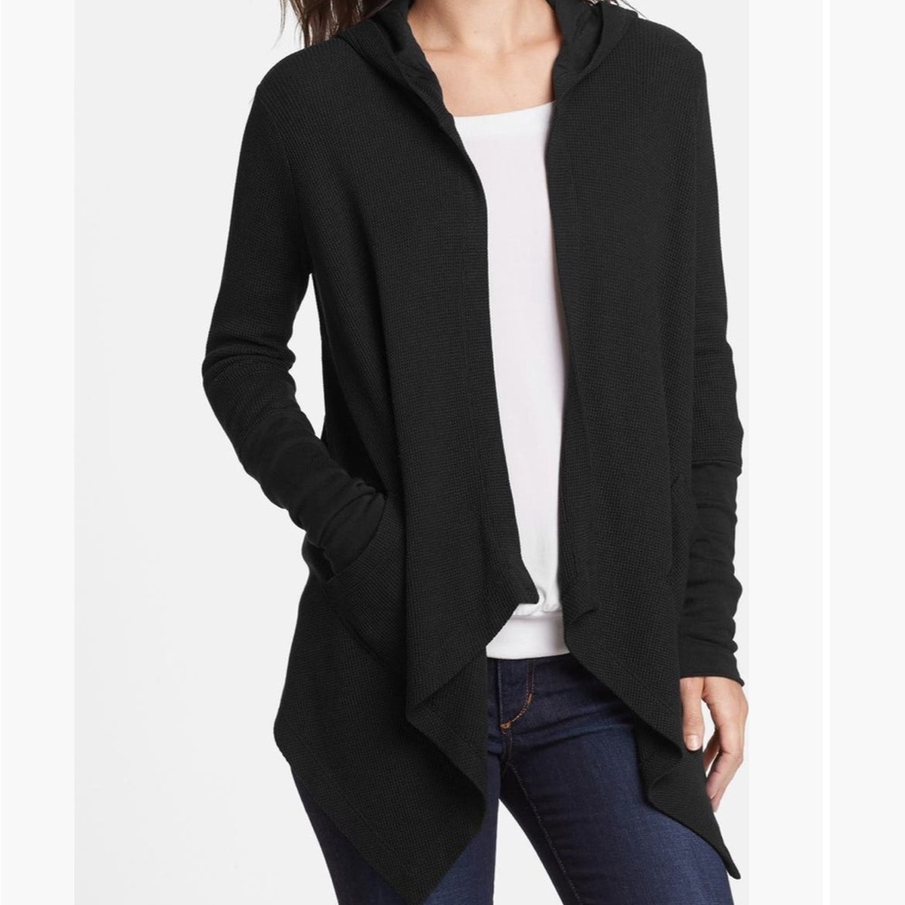 Black Hooded Cardigan by Splendid
